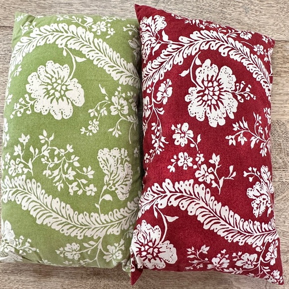 Pottery Barn Other - (2) Pottery Barn Tropical Floral Pillows and Pillow Covers Red Green 12x 20